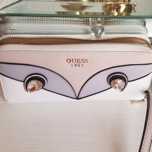 Guess Rhinestone Accordion Wallet
